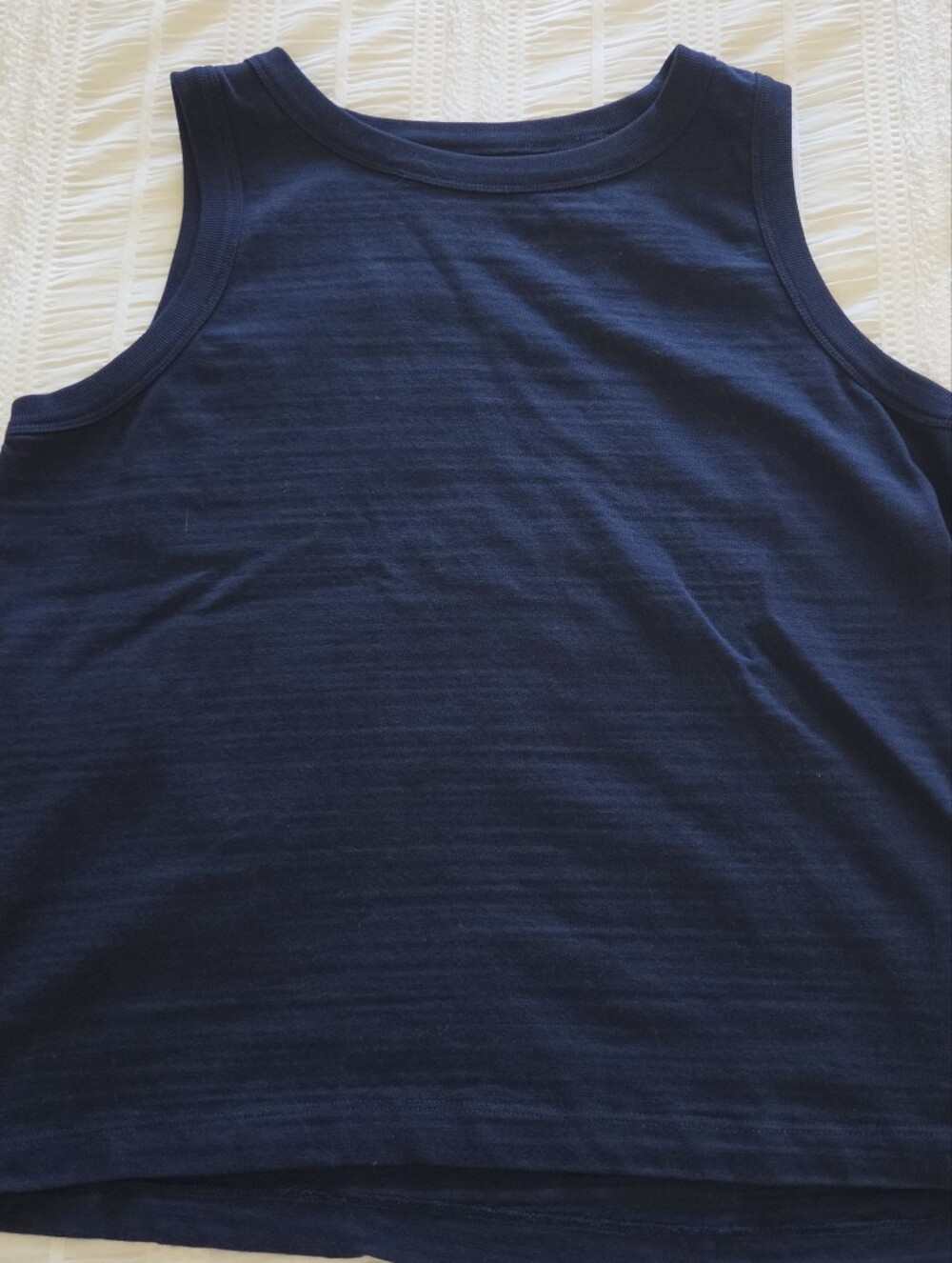 LOFT Dark Navy Ribbed Crewneck Tank